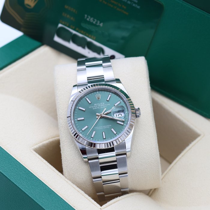 Rolex - Oyster Perpetual Datejust 36 %27Green Mint Dial%27 - Sans Prix de Réserve - 126234 - Homme - 2025