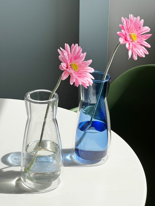 Cloudnola - Vase - Double Mur - Ensemble de 2 vases en verre