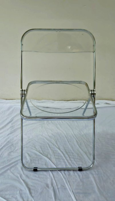 Anonima Castelli - Giancarlo Piretti - Chaise pliante - Plaque transparente en inox - Acier, Plastique
