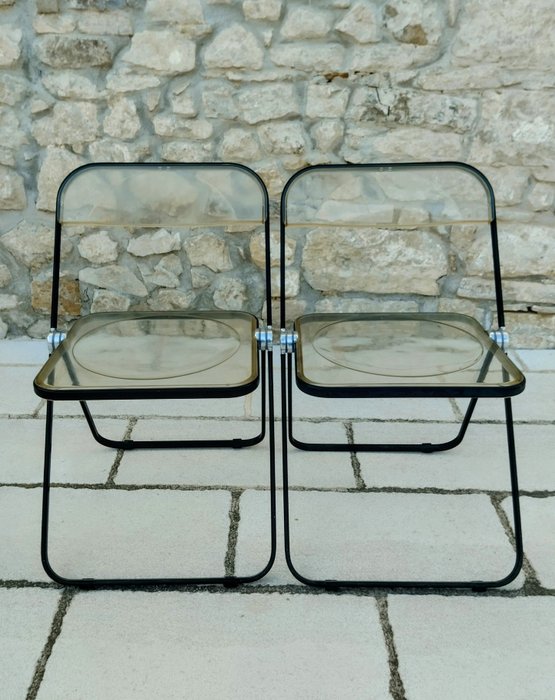 Anonima Castelli - Giancarlo Piretti - Chaise pliante (2) - PLIA noir fumé - ABS