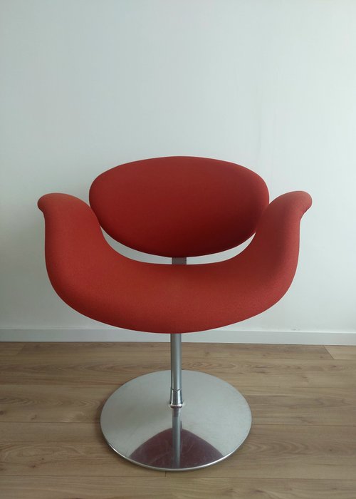 Artifort - Pierre Paulin - Fauteuil - Chaise tulipe - Aluminium, Bois, Chrome - Fauteuil tournant Tulipe