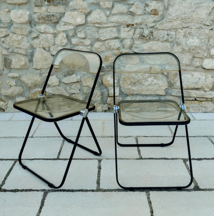 Anonima Castelli - Giancarlo Piretti - Chaise pliante (2) - PLIA noir fumé - ABS