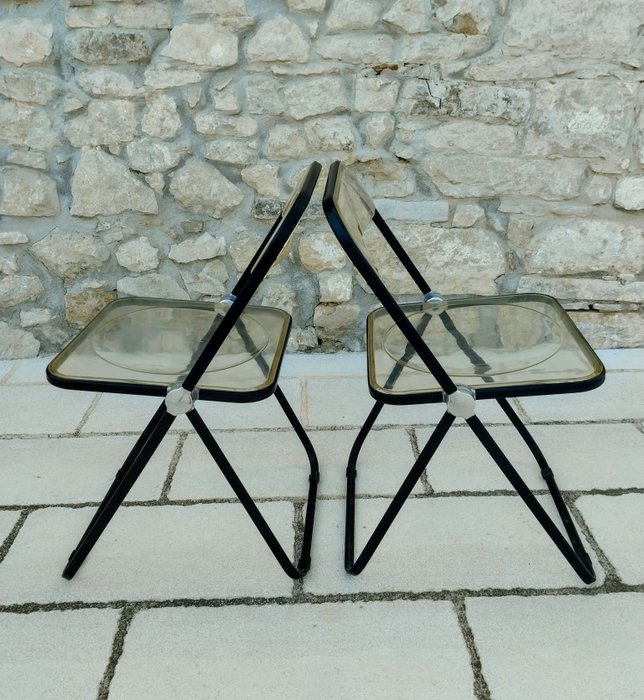 Anonima Castelli - Giancarlo Piretti - Chaise pliante (2) - PLIA noir fumé - ABS