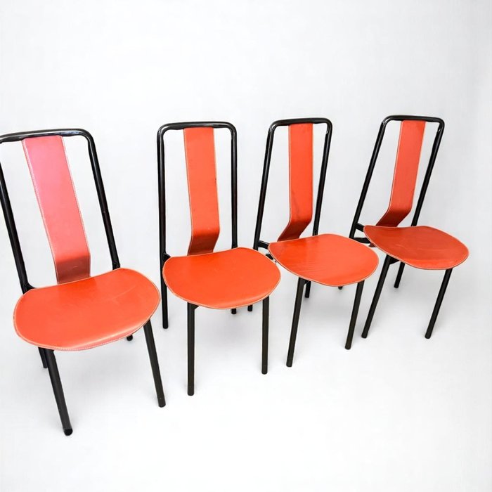 Zanotta - Achille Castiglioni - Irma - Chaise (4) - Acier, Cuir - Conception Irma