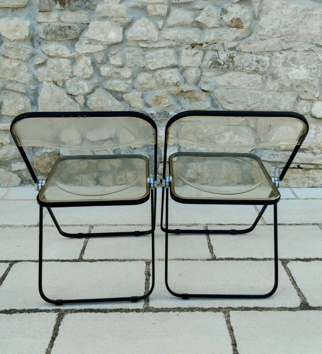 Anonima Castelli - Giancarlo Piretti - Chaise pliante (2) - PLIA noir fumé - ABS