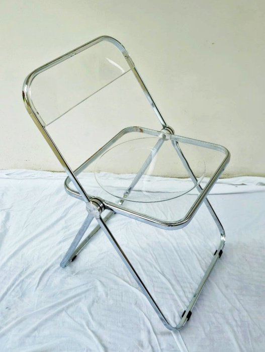 Anonima Castelli - Giancarlo Piretti - Chaise pliante - Plaque transparente en inox - Acier, Plastique