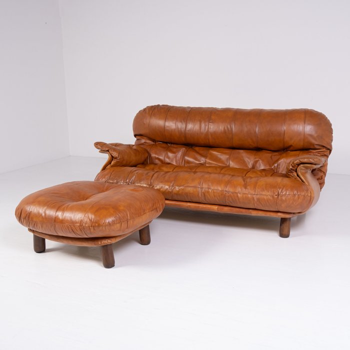 Insa - E. Cobianchi - Canapé (2) - Bois, Cuir