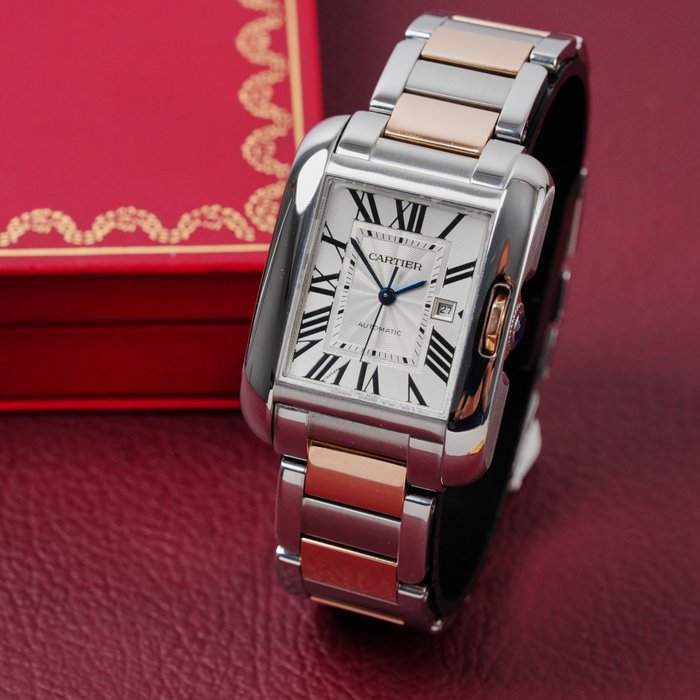 Cartier - Tank Anglaise Rose Gold and Steel - W5310037 - Femme - 2010-2020