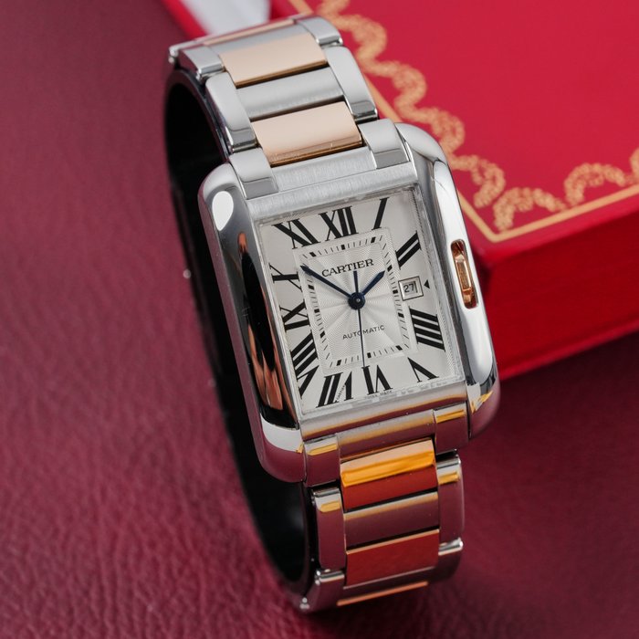 Cartier - Tank Anglaise Rose Gold and Steel - W5310037 - Femme - 2010-2020