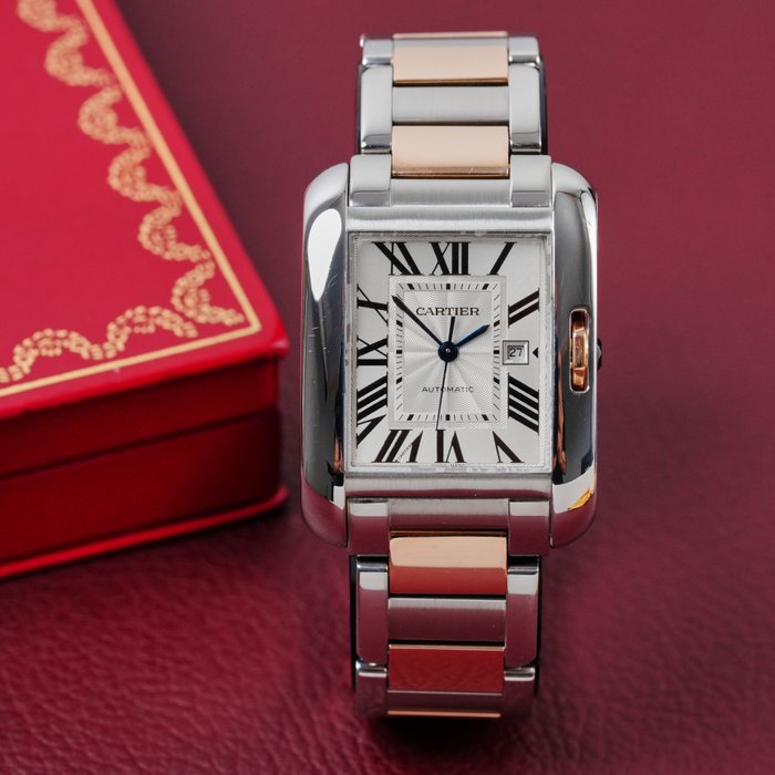 Cartier - Tank Anglaise Rose Gold and Steel - W5310037 - Femme - 2010-2020