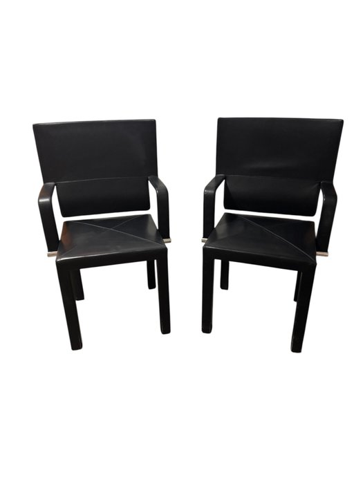 B&B Italia - Paolo Piva - Chaise (2) - Arcona - Cuir - Fauteuil à accoudoirs, cuir