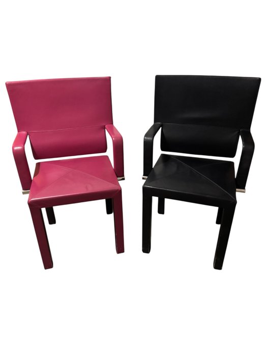 B&B Italia - Paolo Piva - Chaise (2) - Arcona - Cuir - Fauteuil à accoudoirs, cuir