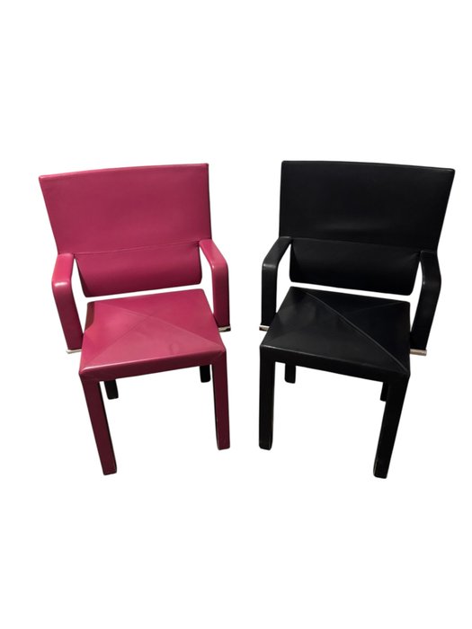 B&B Italia - Paolo Piva - Chaise (2) - Arcona - Cuir - Fauteuil à accoudoirs, cuir