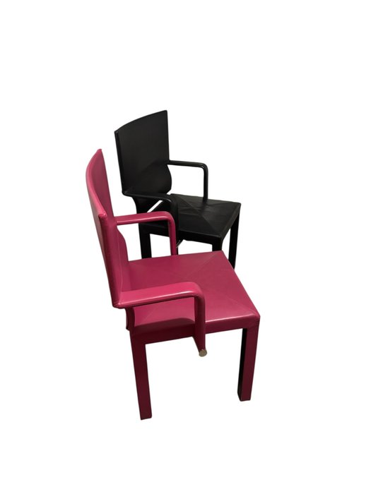 B&B Italia - Paolo Piva - Chaise (2) - Arcona - Cuir - Fauteuil à accoudoirs, cuir
