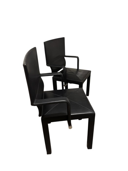 B&B Italia - Paolo Piva - Chaise (2) - Arcona - Cuir - Fauteuil à accoudoirs, cuir