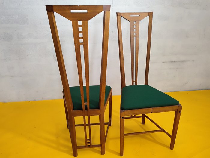 Giorgetti - Umberto Asnago Ambrogio Pozzi - Chaise (4) - Chaise avec dossier haut - Bois