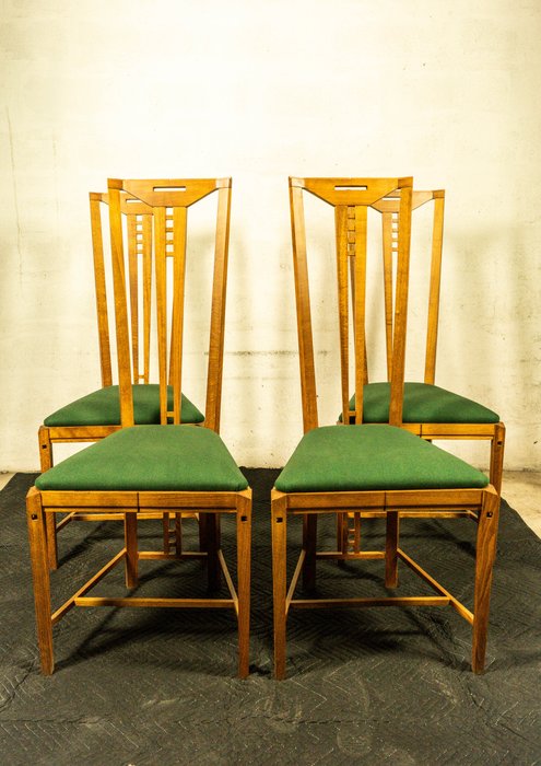 Giorgetti - Umberto Asnago Ambrogio Pozzi - Chaise (4) - Chaise avec dossier haut - Bois