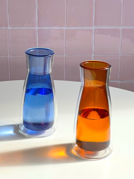 Cloudnola - Vase - Double Mur - Ensemble de 2 vases en verre