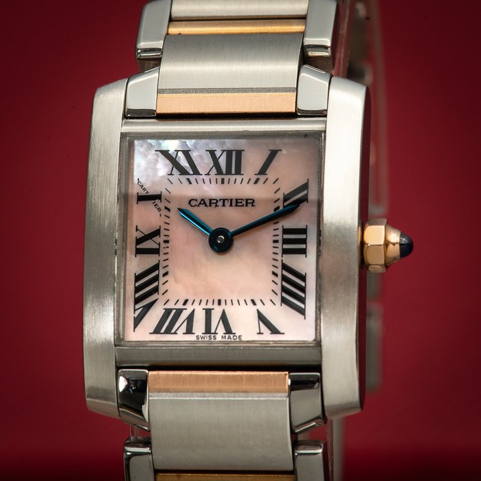 Cartier - Tank Française Mother of Pearl Dial Lady - 2384 - Femme - 2000-2010