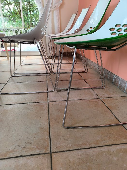 Calligaris - Jam - Chaise (6) - Technopolymère et métal chromé - 6 chaises Calligaris
