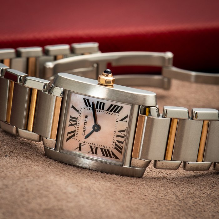 Cartier - Tank Française Mother of Pearl Dial Lady - 2384 - Femme - 2000-2010