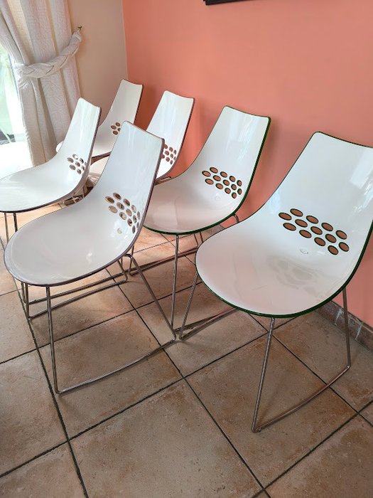 Calligaris - Jam - Chaise (6) - Technopolymère et métal chromé - 6 chaises Calligaris