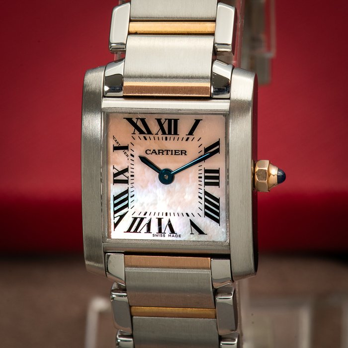 Cartier - Tank Française Mother of Pearl Dial Lady - 2384 - Femme - 2000-2010