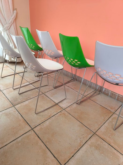 Calligaris - Jam - Chaise (6) - Technopolymère et métal chromé - 6 chaises Calligaris