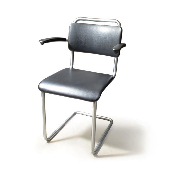 Gispen - W.H. Gispen - Chaise - 201 - Bakélite, Métal, cuirynthé