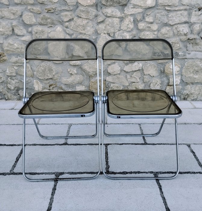 Anonima Castelli - Giancarlo Piretti - Chaise pliante (2) - PLIA inox fumé - ABS