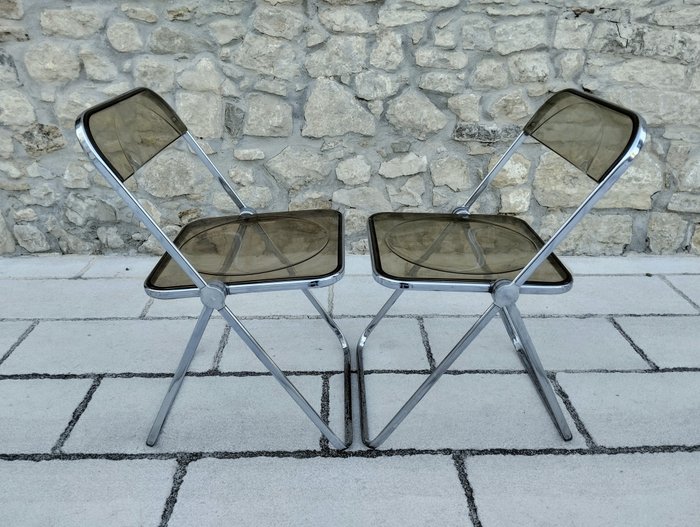 Anonima Castelli - Giancarlo Piretti - Chaise pliante (2) - PLIA inox fumé - ABS