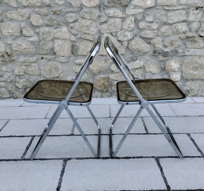 Anonima Castelli - Giancarlo Piretti - Chaise pliante (2) - PLIA inox fumé - ABS
