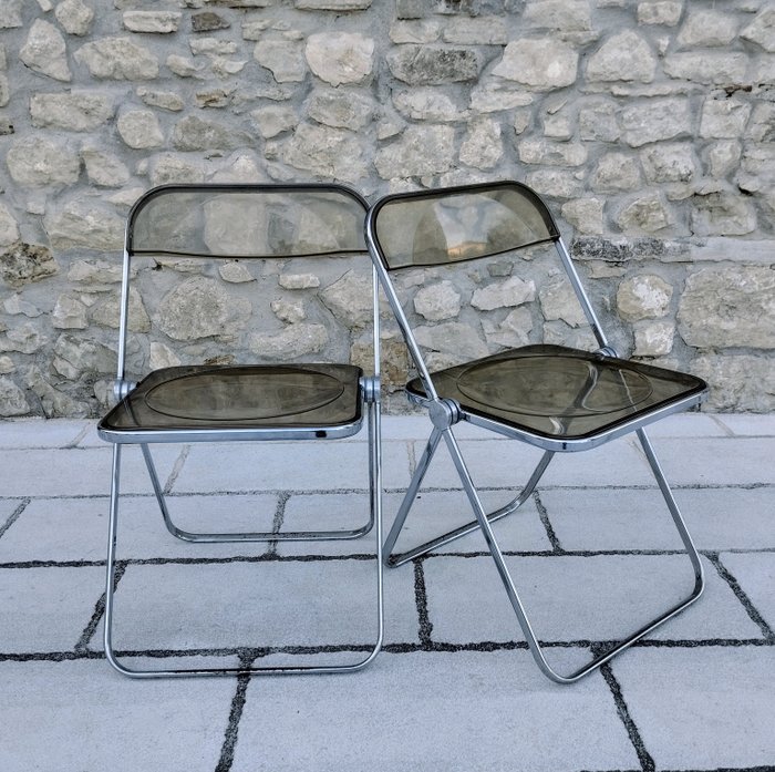 Anonima Castelli - Giancarlo Piretti - Chaise pliante (2) - PLIA inox fumé - ABS