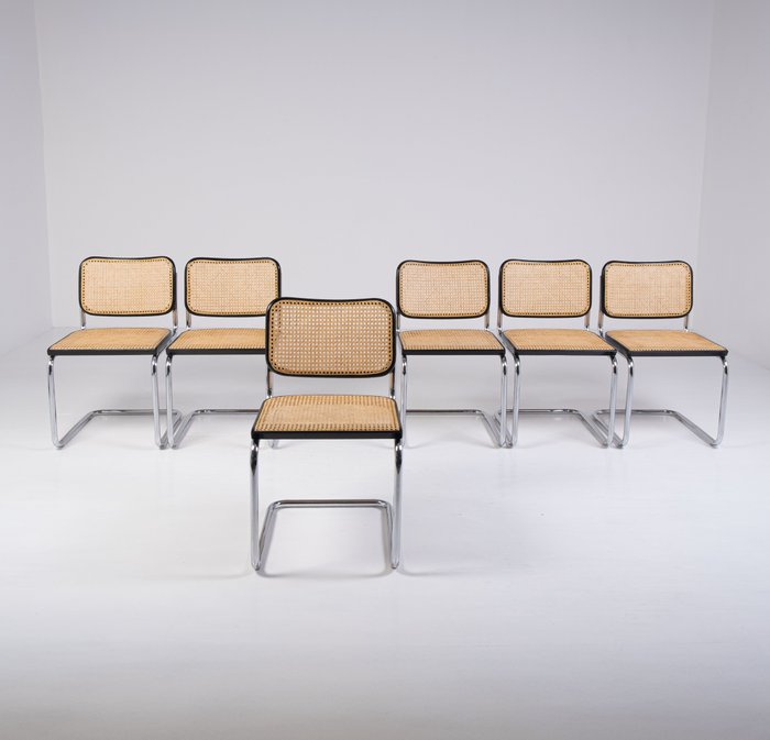 Gavina - Marcel Breuer - Chaise (6) - Cesca - Acier, paille de Vienne