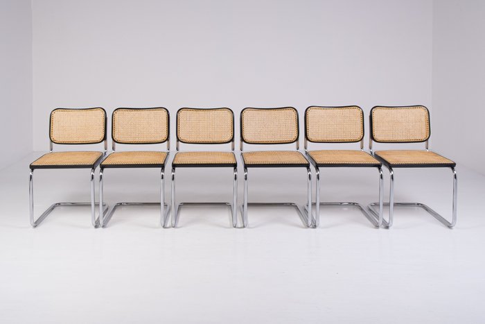 Gavina - Marcel Breuer - Chaise (6) - Cesca - Acier, paille de Vienne