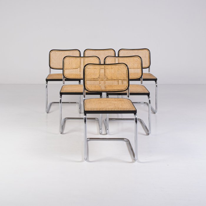 Gavina - Marcel Breuer - Chaise (6) - Cesca - Acier, paille de Vienne