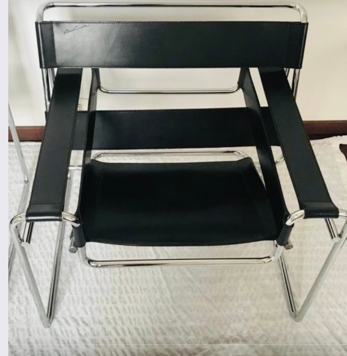 Gavina - Marcel Breuer - Fauteuil - Chaise Wassily - acier / cuir
