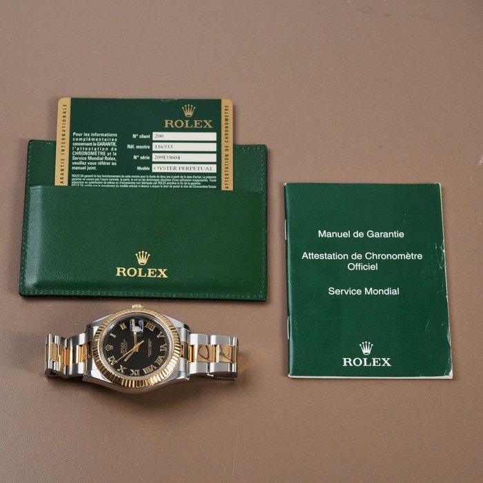 Rolex - Datejust II Two Tone Black Roman - 116333 - Homme - 2014