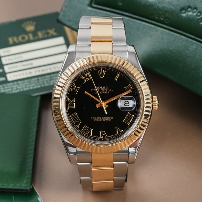 Rolex - Datejust II Two Tone Black Roman - 116333 - Homme - 2014