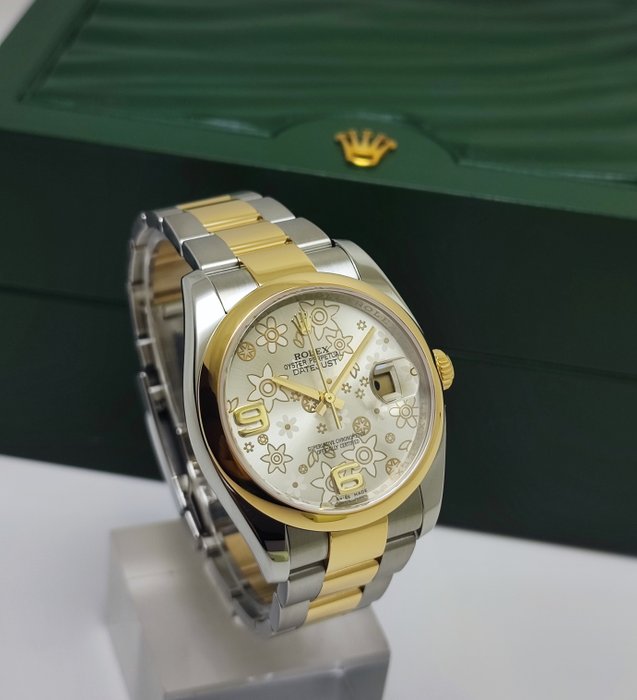 Rolex - Datejust 36 Gold/Steel “Floral Dial” - Ref. 116203 - Homme - 2010-2020