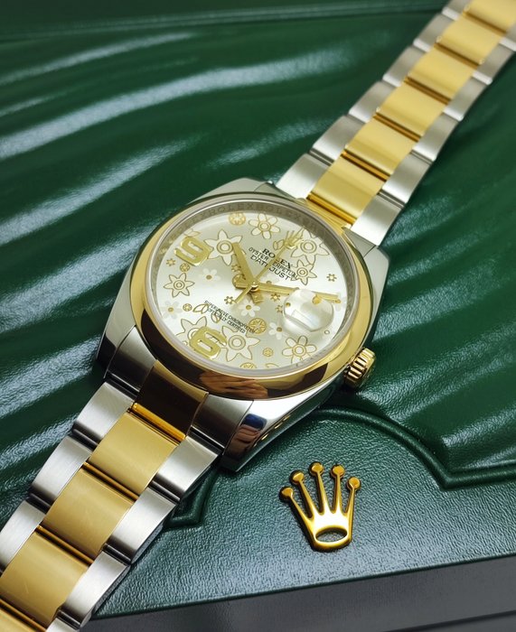 Rolex - Datejust 36 Gold/Steel “Floral Dial” - Ref. 116203 - Homme - 2010-2020