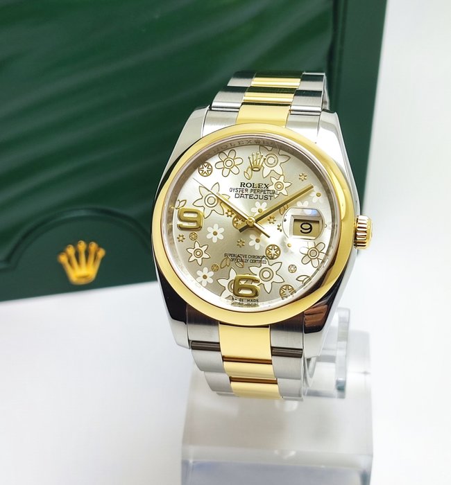 Rolex - Datejust 36 Gold/Steel “Floral Dial” - Ref. 116203 - Homme - 2010-2020