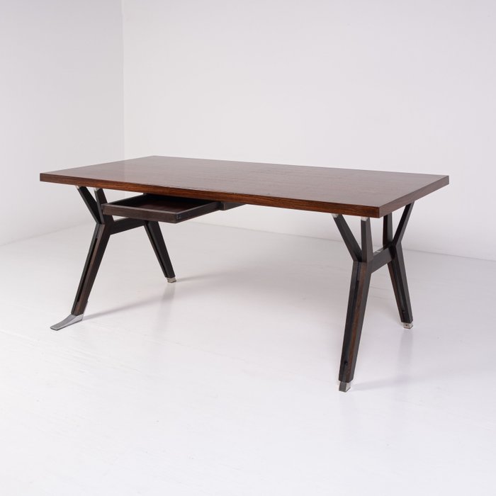 MIM (Mobili Italiani Moderni) - Ennio Fazioli - Bureau - Terni - Acajou, Aluminium