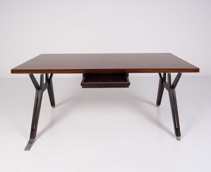 MIM (Mobili Italiani Moderni) - Ennio Fazioli - Bureau - Terni - Acajou, Aluminium