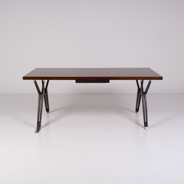 MIM (Mobili Italiani Moderni) - Ennio Fazioli - Bureau - Terni - Acajou, Aluminium
