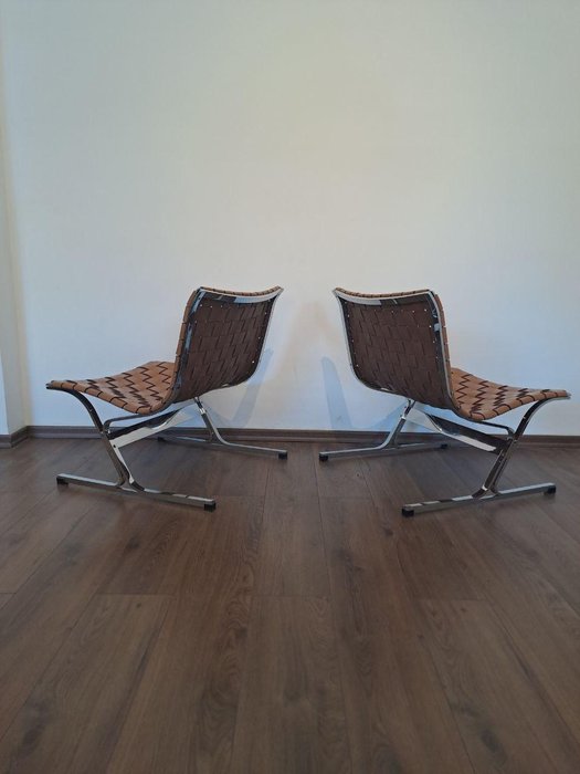 ICF - Ross Littell - Chaise longue - PLR1 - Cuir, Métal
