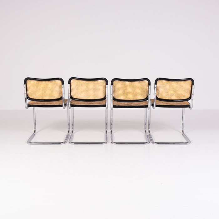 Gavina - Marcel Breuer - Chaise (4) - Cesca - Acier, paille de Vienne