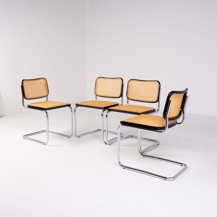 Gavina - Marcel Breuer - Chaise (4) - Cesca - Acier, paille de Vienne