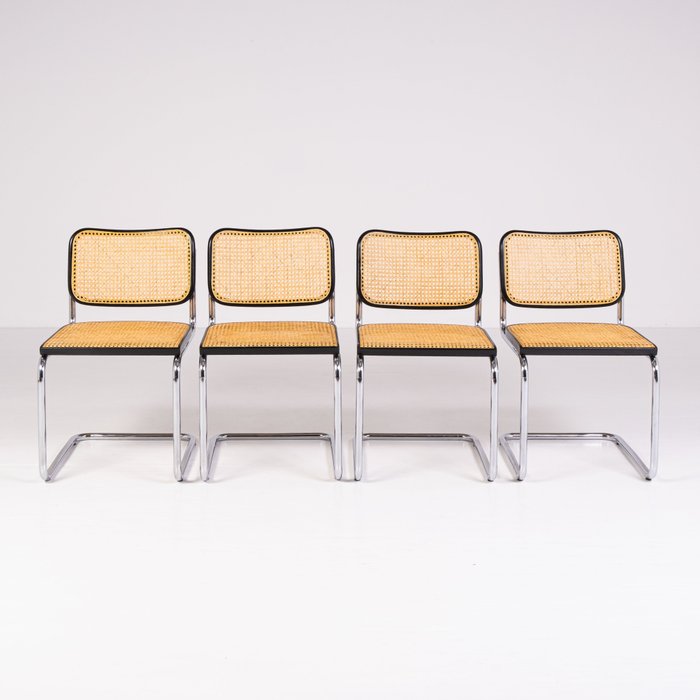 Gavina - Marcel Breuer - Chaise (4) - Cesca - Acier, paille de Vienne
