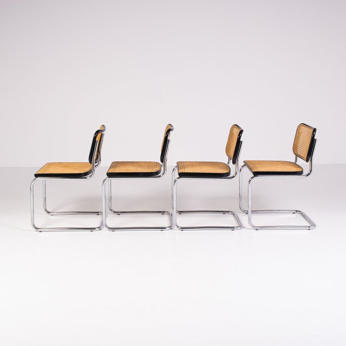 Gavina - Marcel Breuer - Chaise (4) - Cesca - Acier, paille de Vienne
